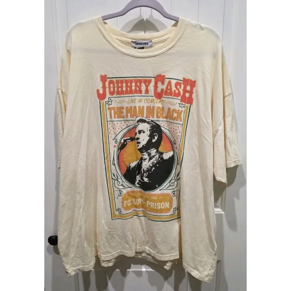Daydreamer Tee Johnny Cash Man In Black - Butter Yellow OS NWT $88 Concert Music - Picture 4 of 8